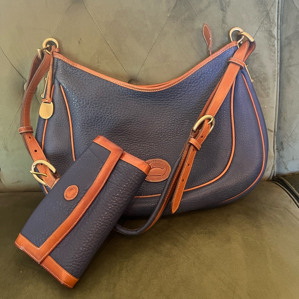 Blue Dooney & Burke Large Shoulder Bag